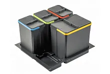 Комплект ведер AxiSpace для модуля 600 мм (1x15L+3x7L) антрацит