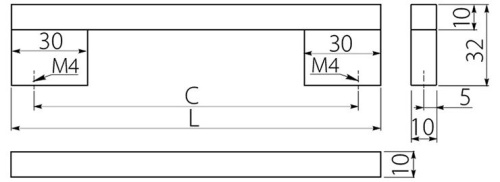 Ручка мебельная алюминиевая UA-A18/320 хром фото 2