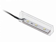 Клипса пластиковая для стекл. полки 10мм светодиодная, 3 диода 0,25W, 12V, 2м провод, холодный белый