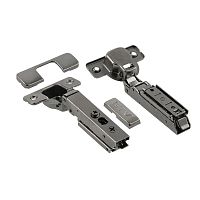 Петля SOLID PRO накладная, с регулировкой 3D, без евро, с комплектом заглушек, ЧЕРНАЯ