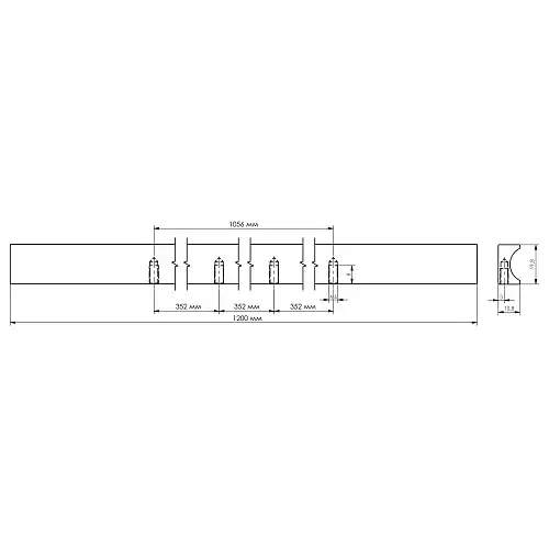 Ручка GROOVE L1200 черный матовый фото 2 Ручка GROOVE L1200 черный матовый фото 2