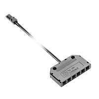 Соединитель LED, распределитель 6 разъемов с 2м кабеля и разъемом Mini AMP, чёрный
