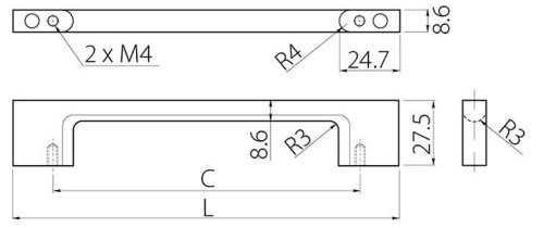 Ручка UZ 819-192 инокс фото 2 Ручка UZ 819-192 инокс фото 2