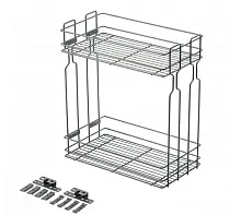 Корзина для карго бок.кр., под шарик. напр. H45, 2 полки, 300мм, без напр. антрацит GTV