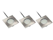 Комплект из 3-х точечных встраиваемых светодиодных светильников MARBELLA PLUS 3*1,5W, 220V, холодный свет