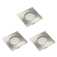 Комплект из 3-х точечных встраиваемых светодиодных светильников MARBELLA PLUS 3*1,5W, 220V, теплый свет
