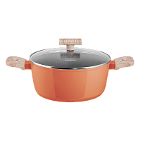 Кастрюля MAUNFELD MARTA MCS41FA06CL из кованого алюминия со стеклянной крышкой, 24 см, 4,1 л.