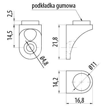 Полкодержатель для полок стеклянных CGP крепление на шуруп, с резинкой (хром) фото 2 Полкодержатель для полок стеклянных CGP крепление на шуруп, с резинкой (хром) фото 2