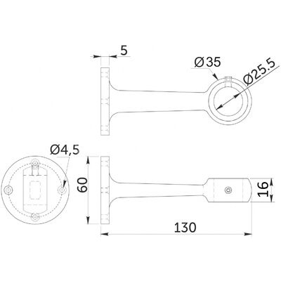 Трис R50A (571) Держатель трубы дистанционный литой конечный фото 2 Трис R50A (571) Держатель трубы дистанционный литой конечный фото 2