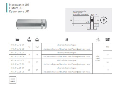 Держатель дистанционный 12/17MM толщ.макс. 10MM ИНОКС GTV фото 2 Держатель дистанционный 12/17MM толщ.макс. 10MM ИНОКС GTV фото 2