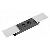 Удлинитель врезной PRESTINO, 2 гнезда Schuko, USB A + C, RJ45, HDMI, кабель 1,5 м, серебристый