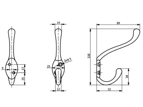 Крючок MALAGA A0, хром фото 2 Крючок MALAGA A0, хром фото 2