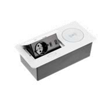 Удлинитель врезной AVARO PLUS, 1 гнездо schuko, USB A + C, индук. зарядка 5 Вт, кабель 1,5 м, белый