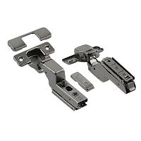 Петля SOLID PRO внутренняя, с регулировкой 3D, без евро, с комплектом заглушек, ЧЕРНАЯ