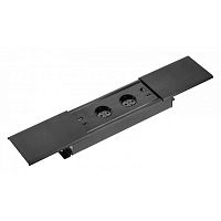 Удлинитель врезной PRESTINO, 2 гнезда schuko, USB A + C, RJ45, HDMI, кабель 1,5 м, черный