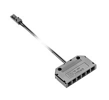 Соединитель LED, распределитель 6 разъемов с 2м кабеля и разъемом Mini AMP, чёрный