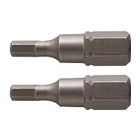 Набор бит HEX3+HEX4, шестигранный профиль 1/4", 25мм, сталь S2, 2 шт