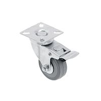 Колесо d50 GREYROLL серое, с тормозом GTV