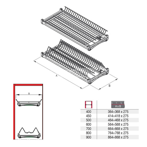 Сушка на 400 STANDART 3 Хром REJS фото 2