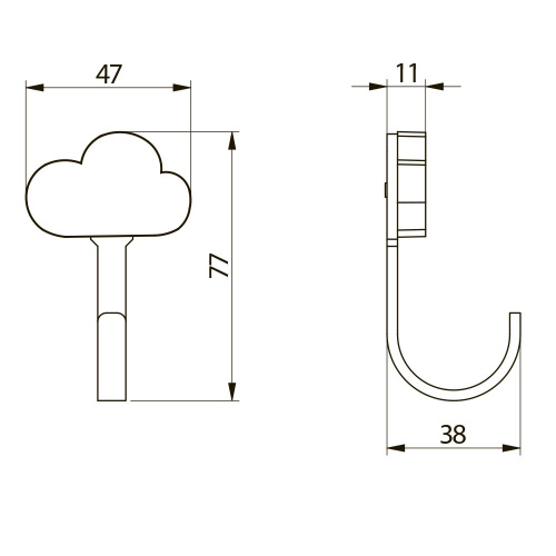 Мебельный крючок Cloud серый фото 2